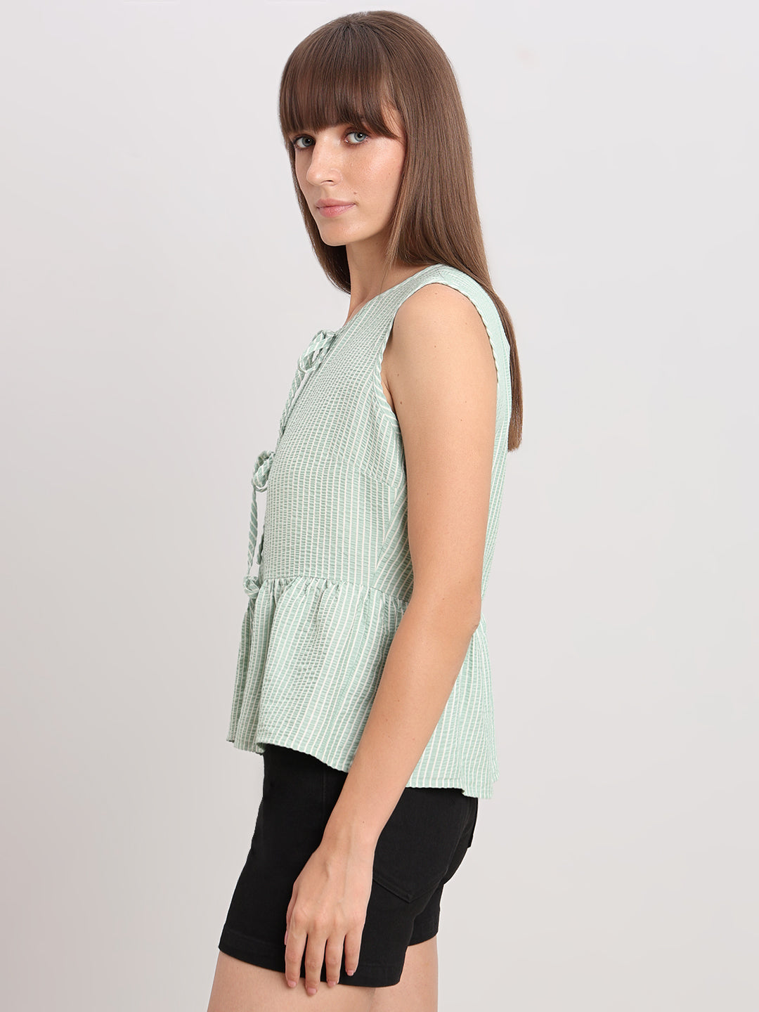 Pale Green Striped Top