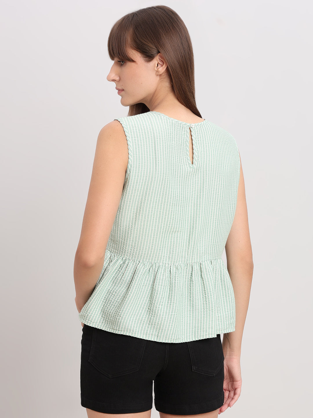 Pale Green Striped Top