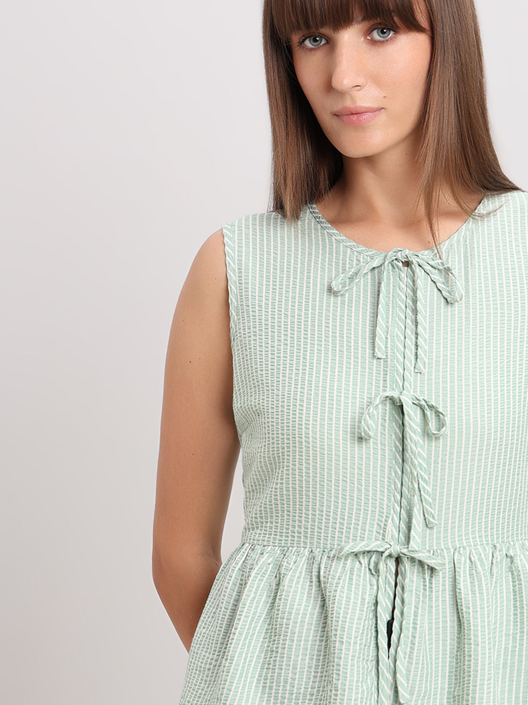 Pale Green Striped Top