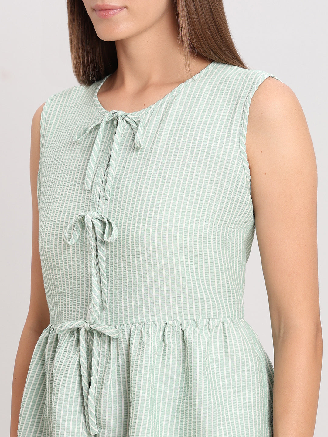 Pale Green Striped Top