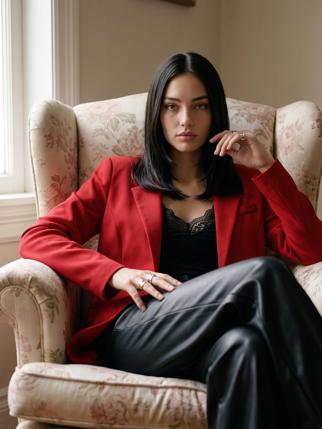 Red Tailored Blazer
