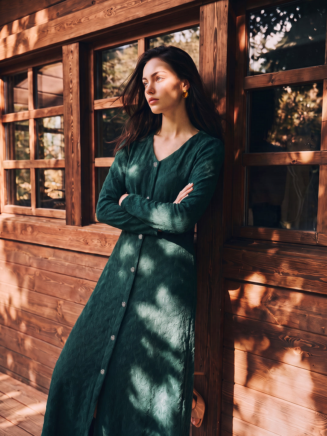 Green Knitted Midaxi Dress