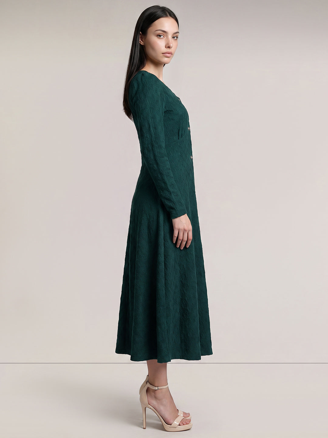 Green Knitted Midaxi Dress