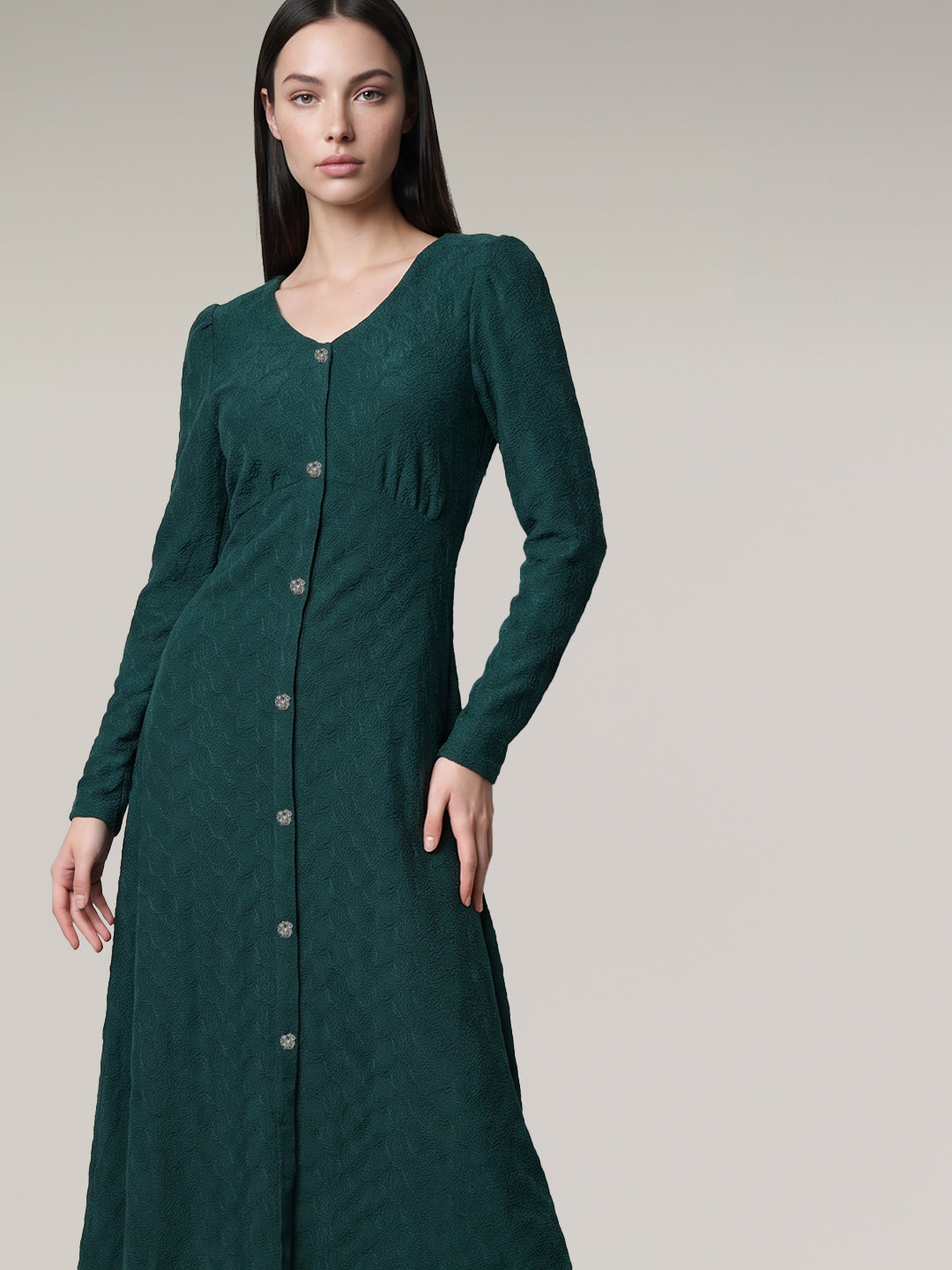 Green Knitted Midaxi Dress