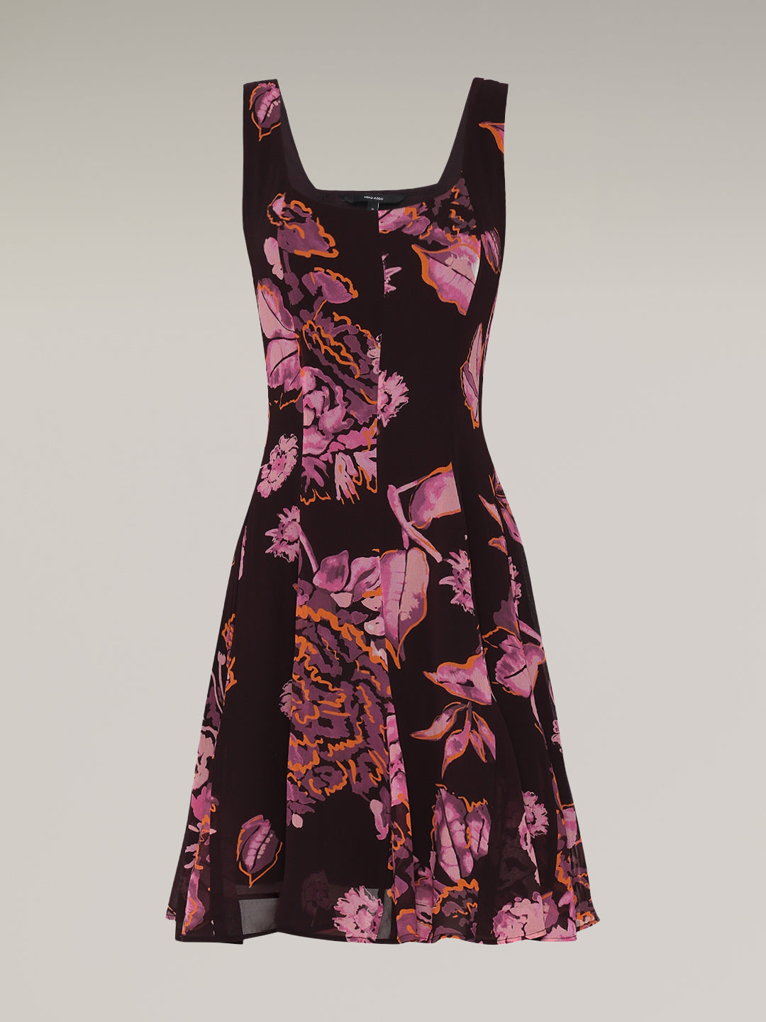 Purple Floral Print Mini Dress