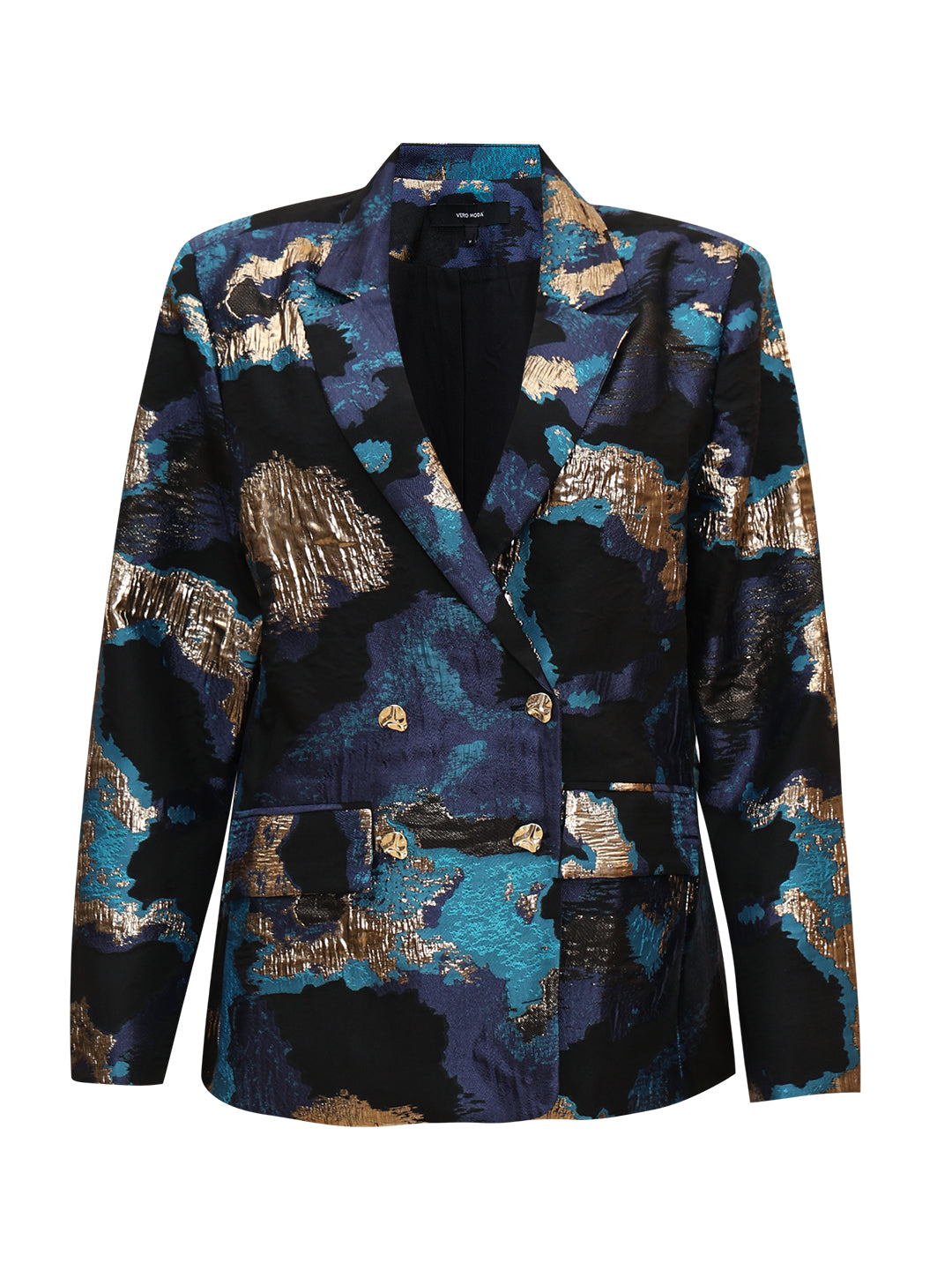 Blue Abstract Print Blazer