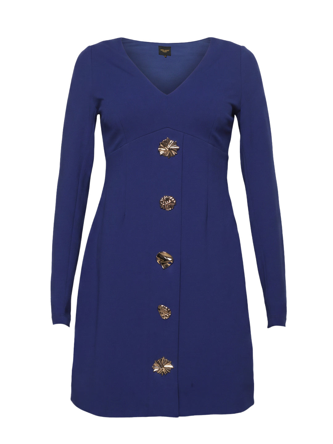 Blue V-Neck Mini Dress