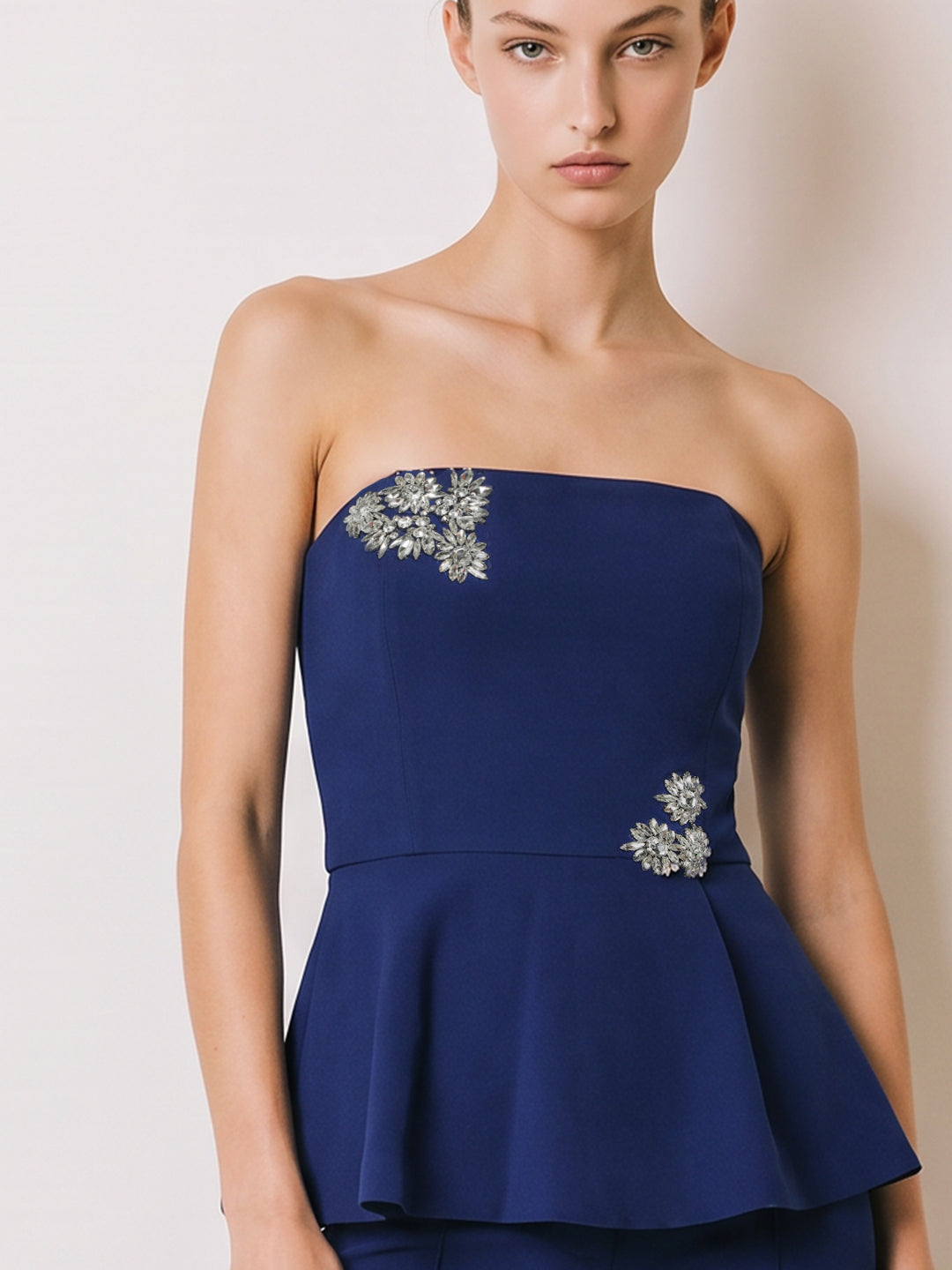 Strapless Peplum Top