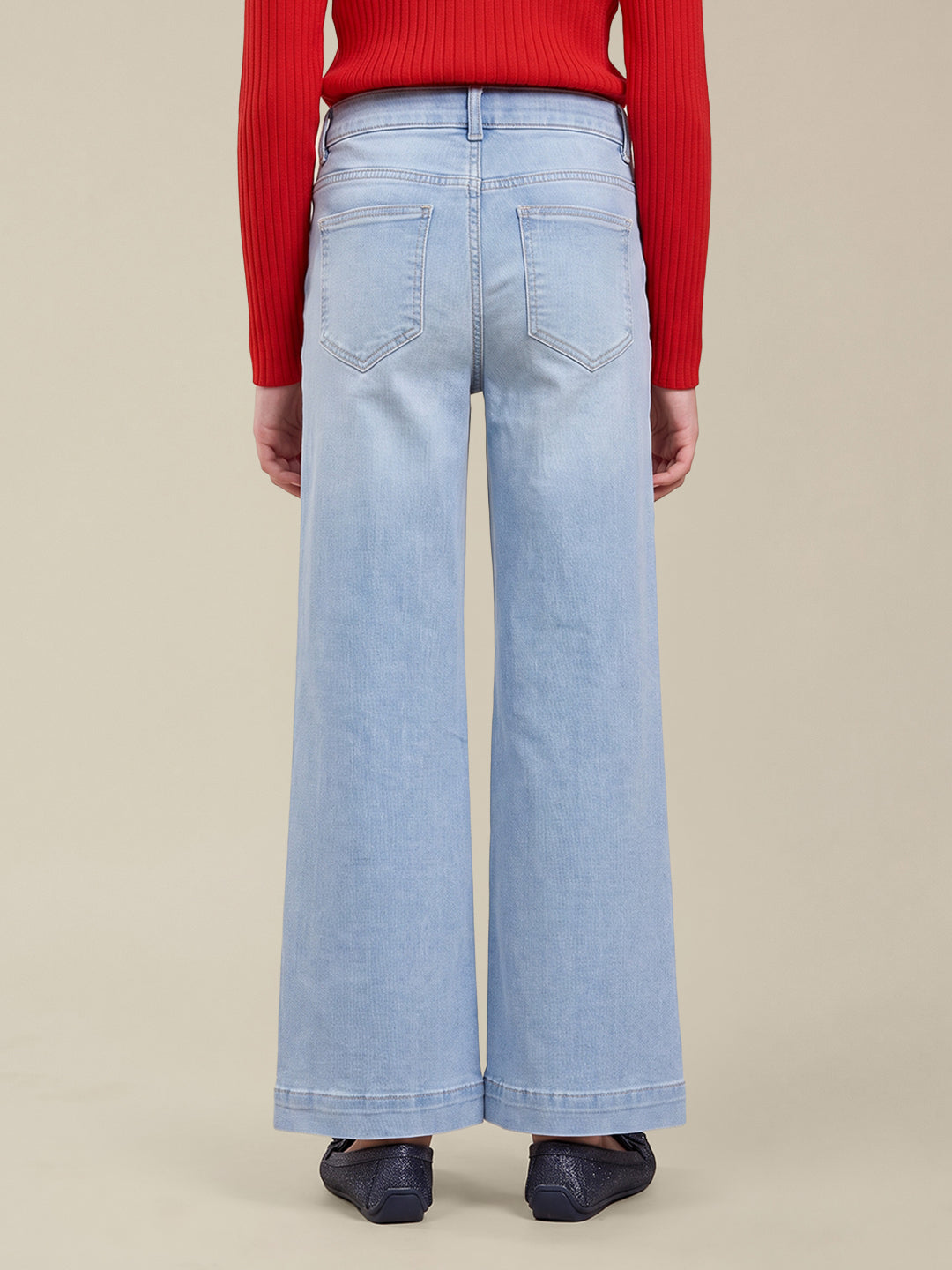 GIRLS Light Blue Wide Leg Jeans
