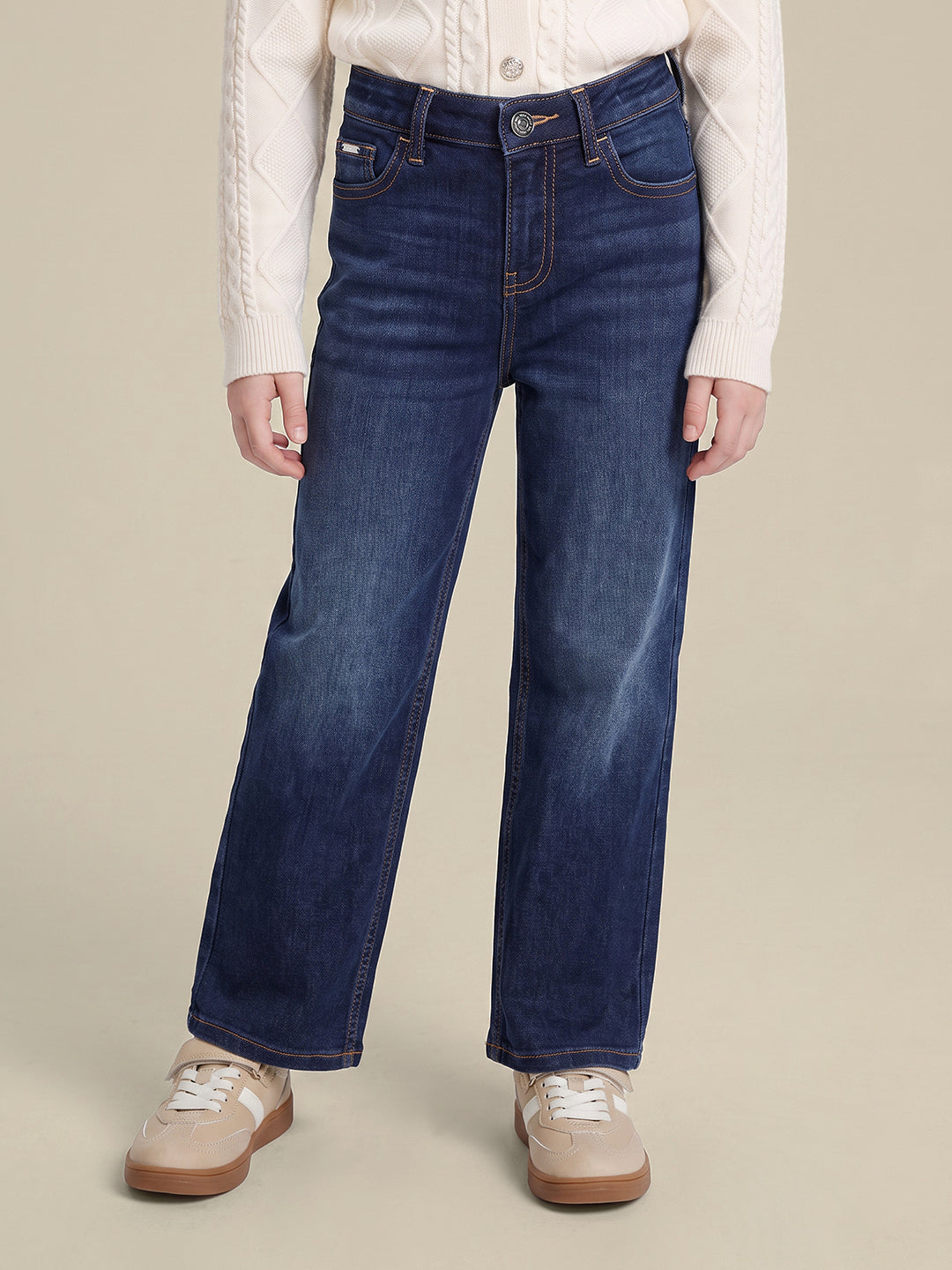 GIRLS Blue Straight Fit Jeans