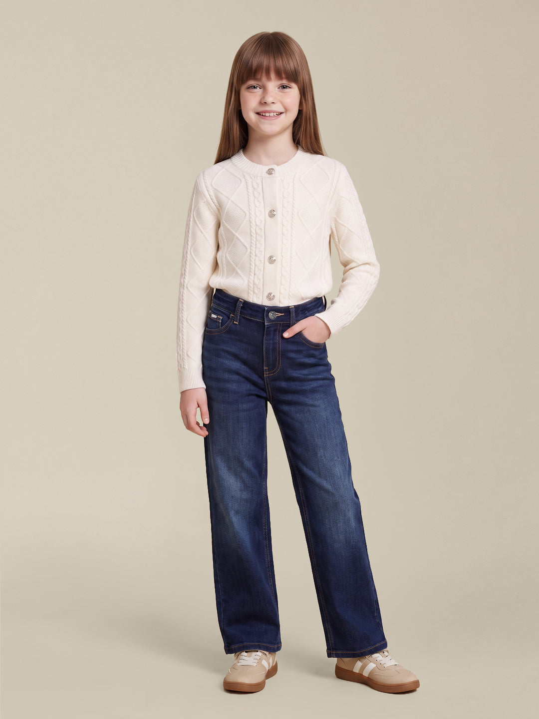 GIRLS Blue Straight Fit Jeans