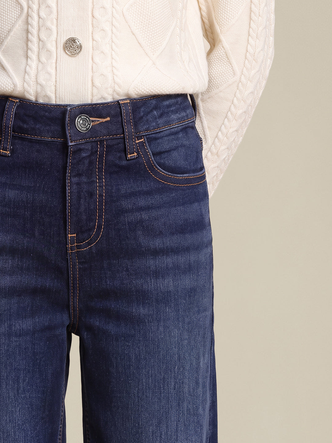 GIRLS Blue Straight Fit Jeans
