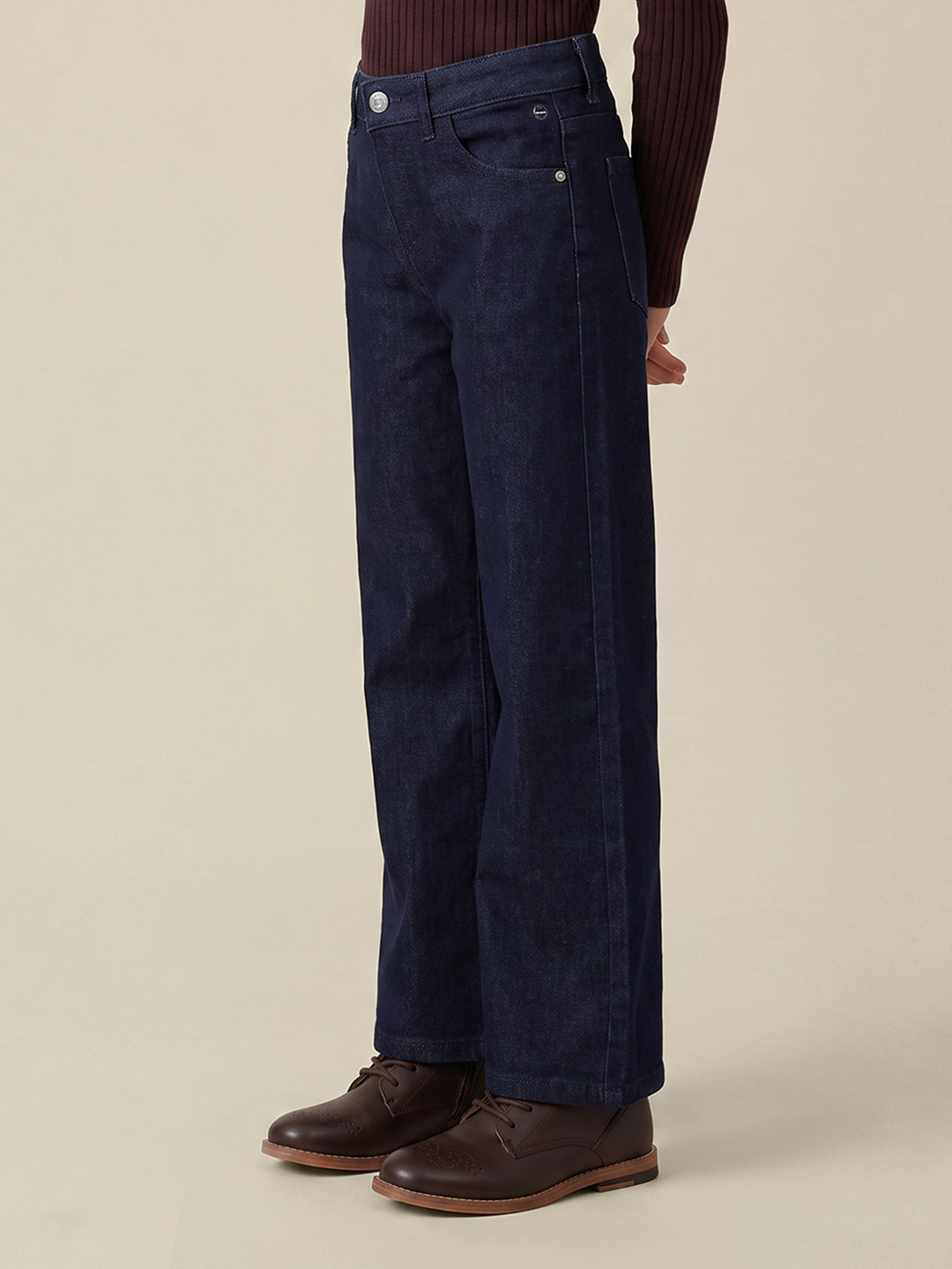 GIRLS Dark Blue Wide Leg Jeans