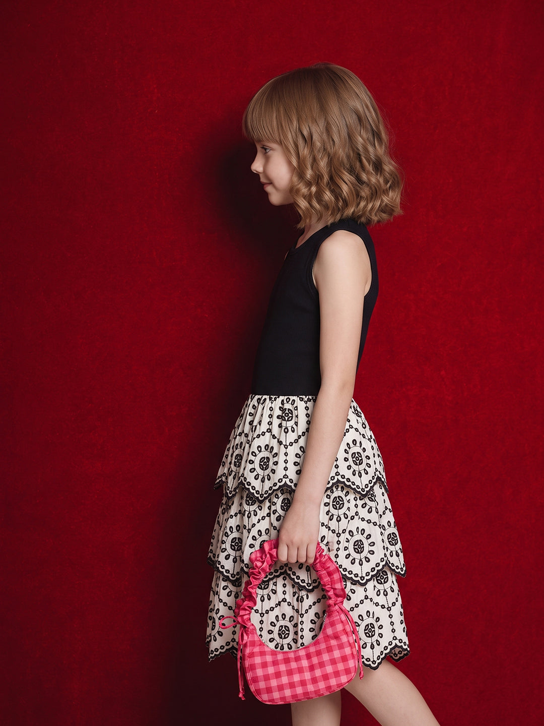 GIRLS Ecru Fit & Flare Dress