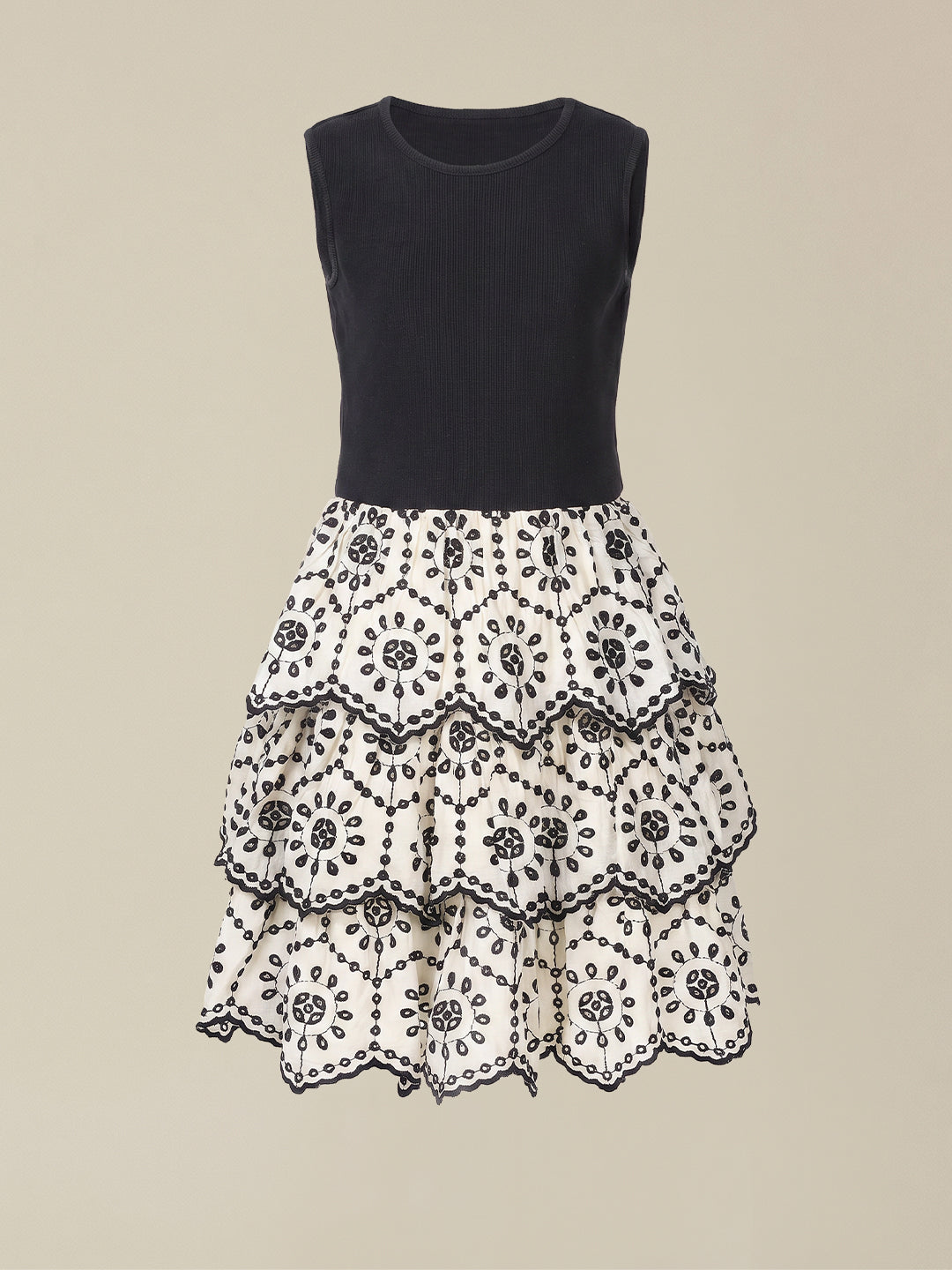 GIRLS Ecru Fit & Flare Dress