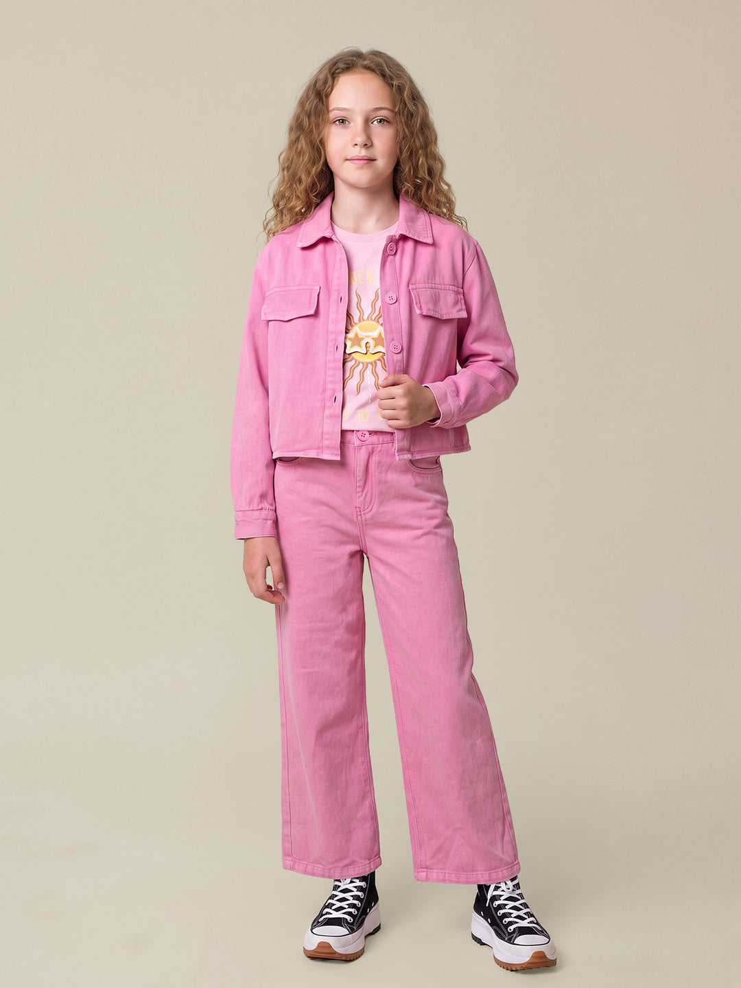 GIRLS Pink Utility Shacket