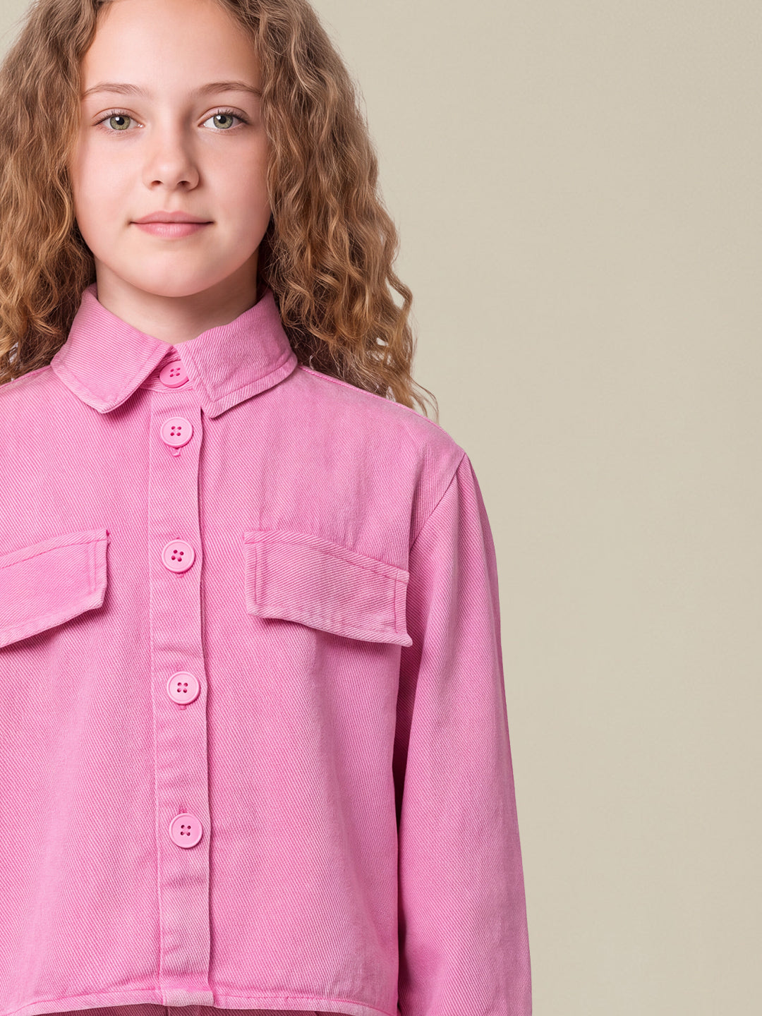 GIRLS Pink Utility Shacket