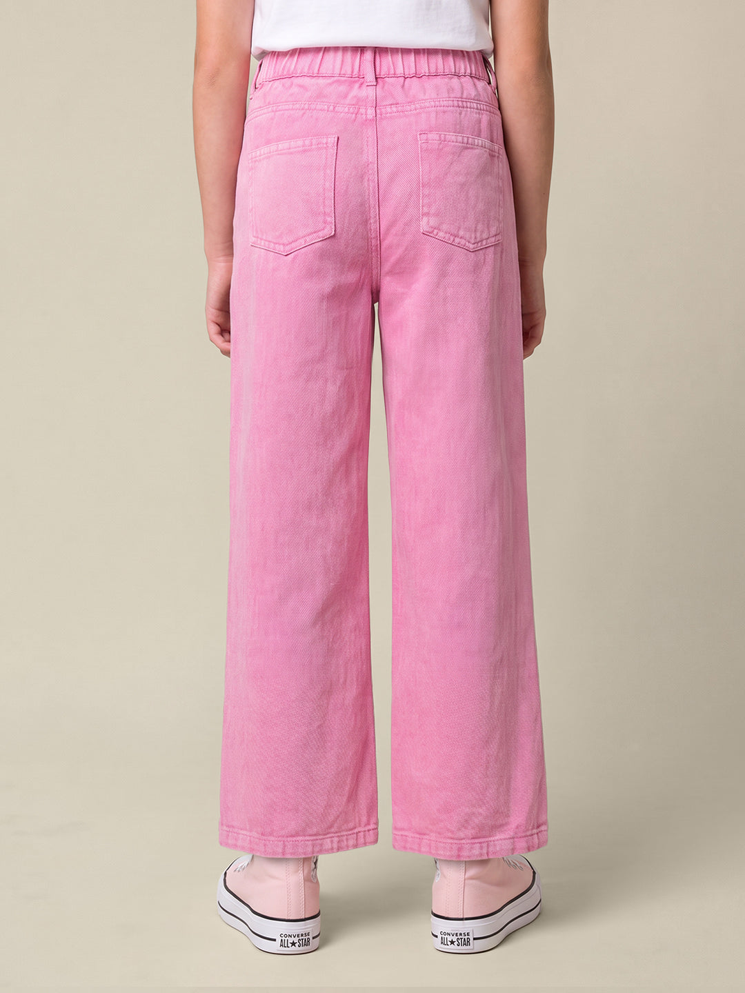 GIRLS Pink Mid Rise Pants