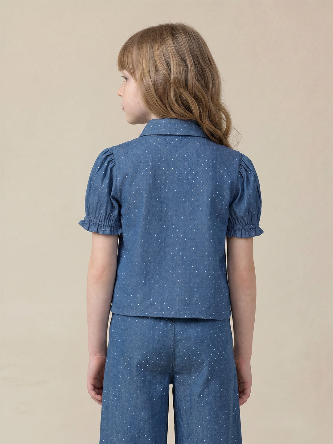 GIRLS Blue Embellished Shirt