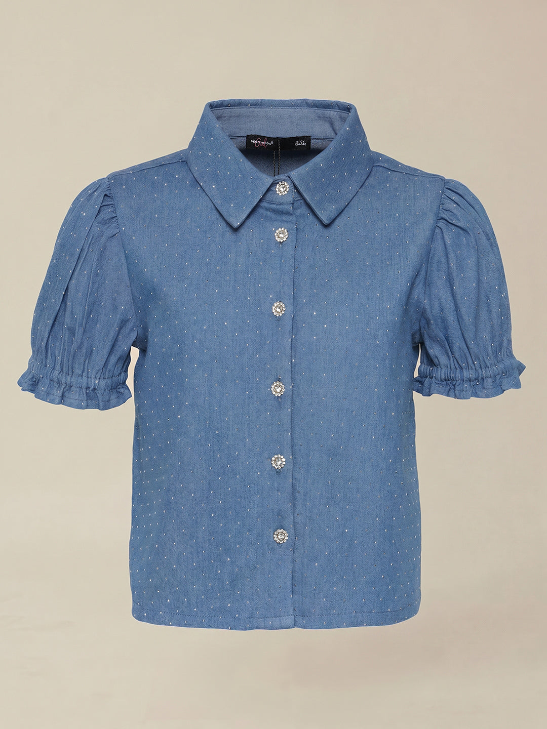 GIRLS Blue Embellished Shirt