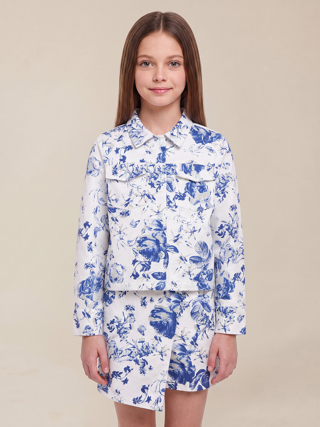 GIRLS White Floral Print Shirt