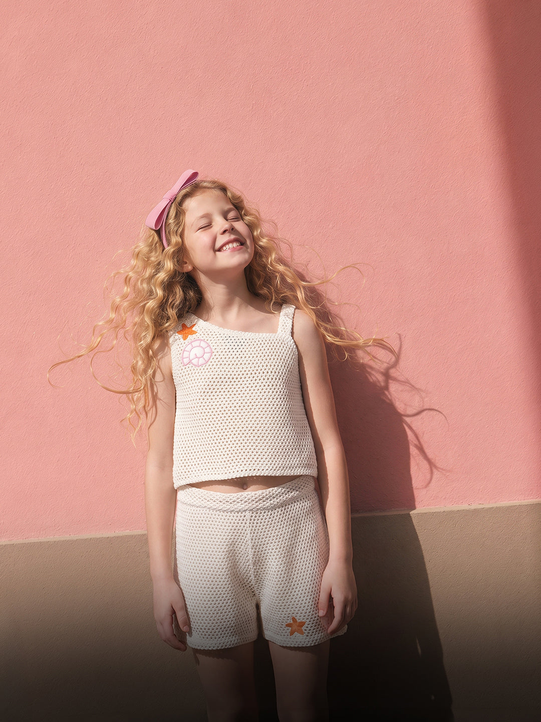 GIRLS Ecru Crochet Shorts