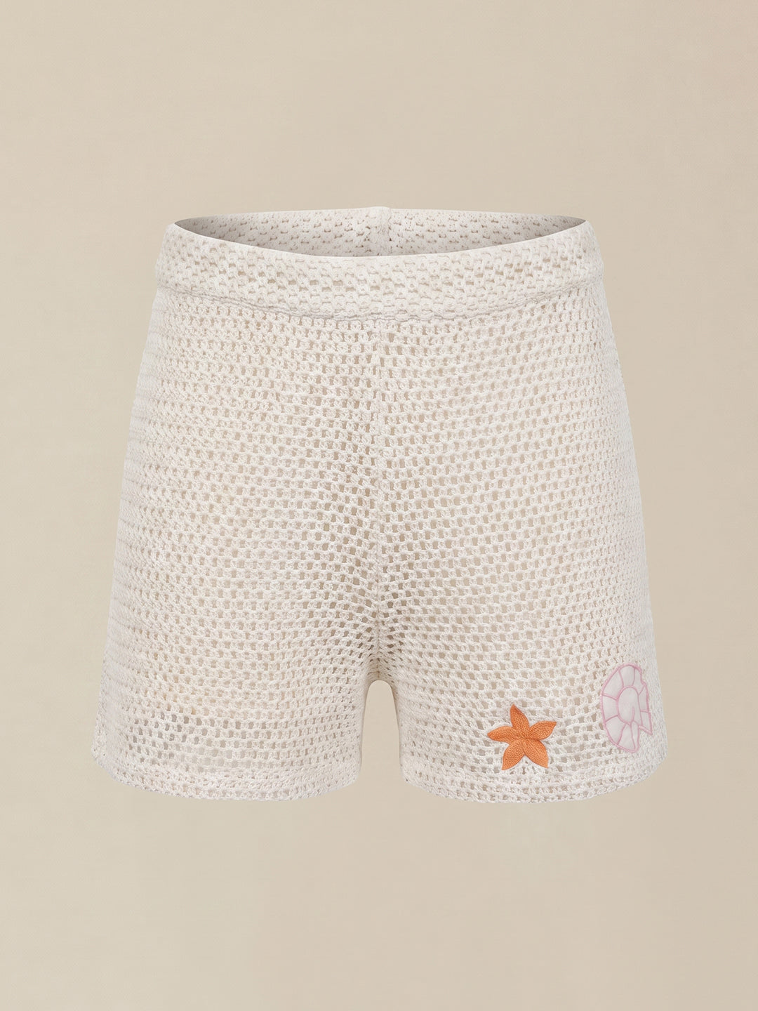 GIRLS Ecru Crochet Shorts