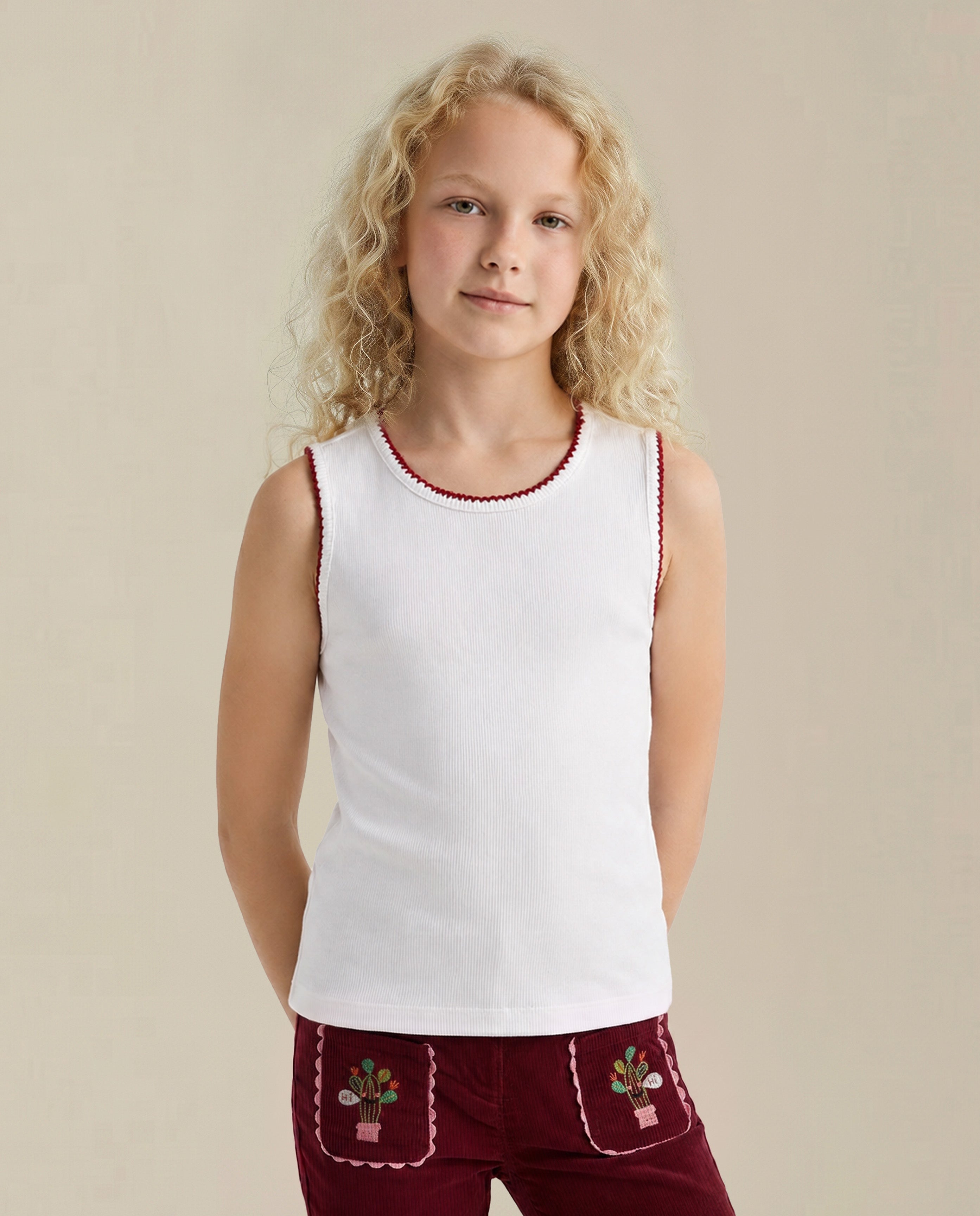 GIRLS White Knitted Top