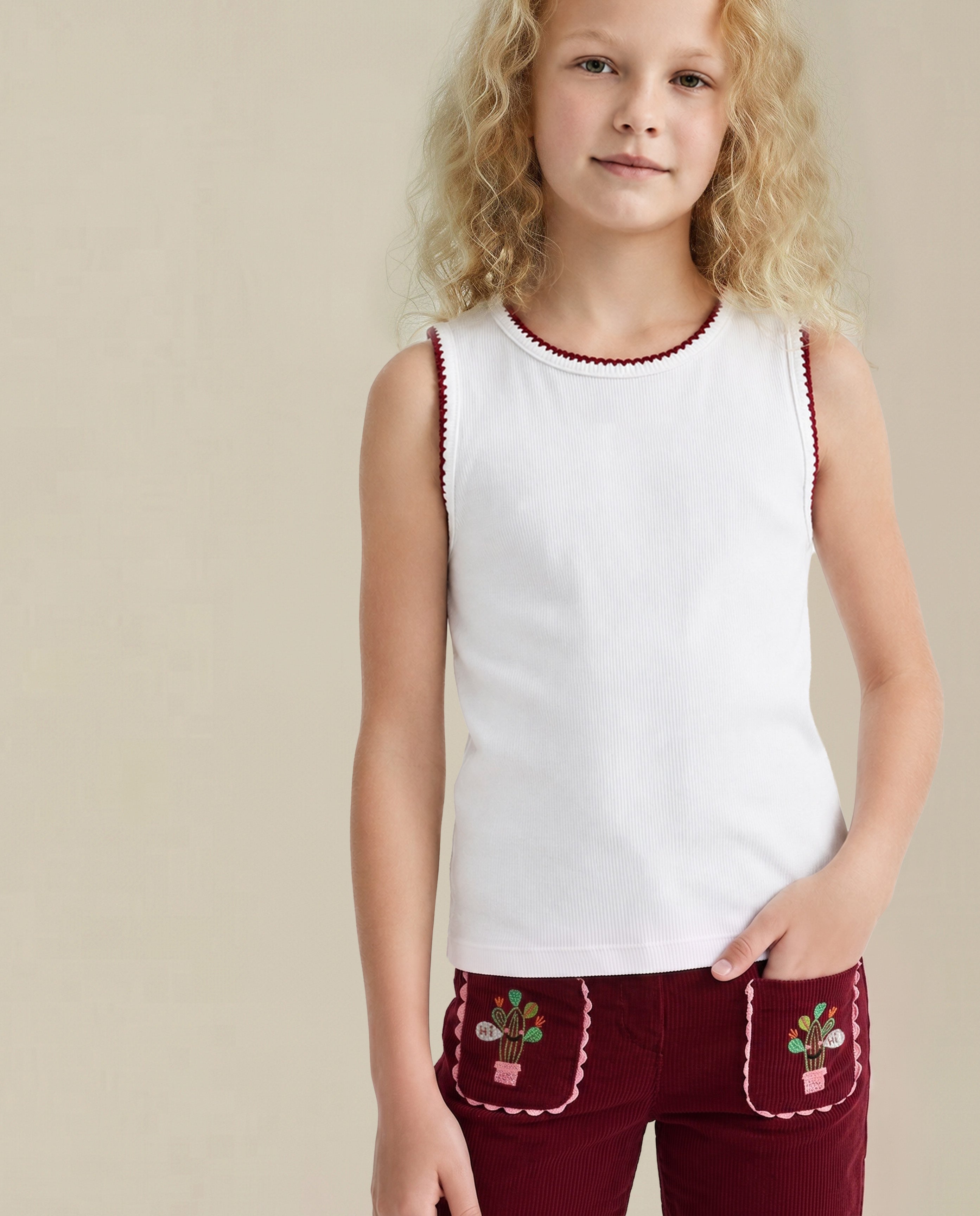 GIRLS White Knitted Top
