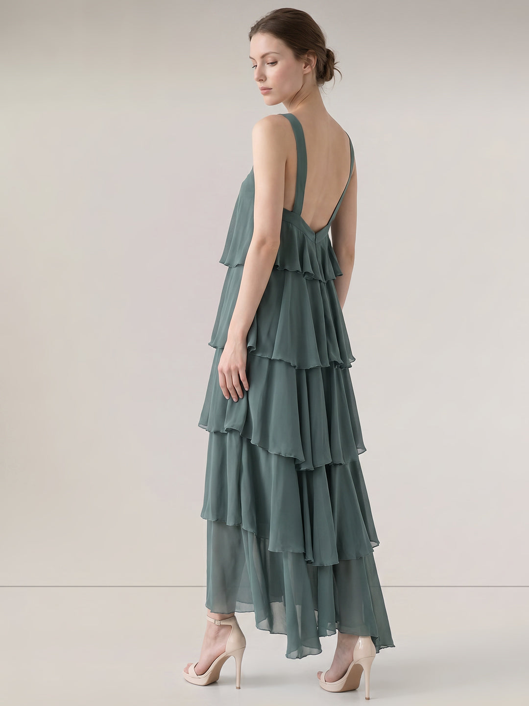Green Ruffle Maxi Dress