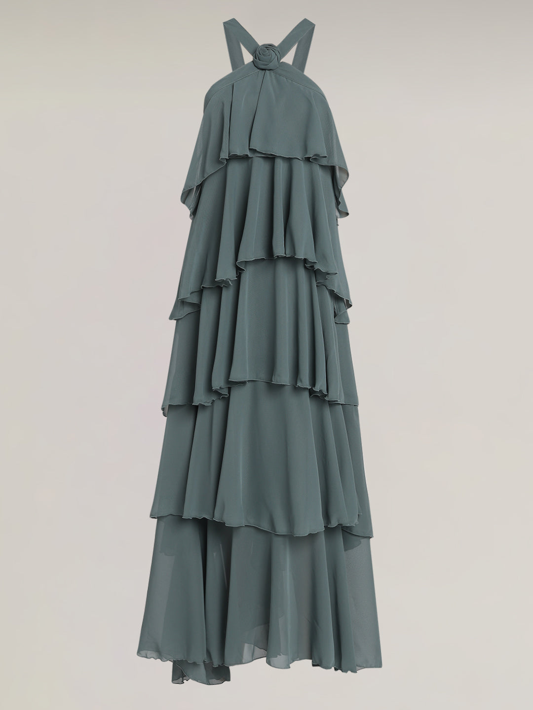 Green Ruffle Maxi Dress