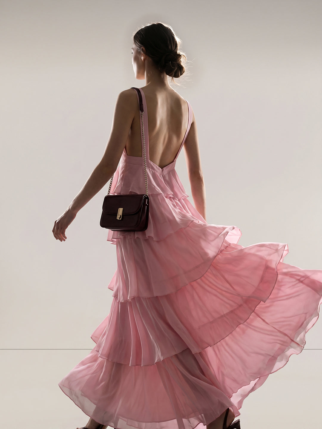 Pink Ruffle Maxi Dress