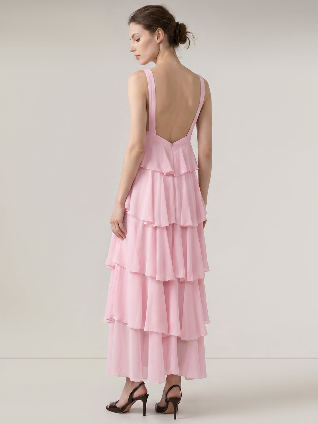 Pink Ruffle Maxi Dress