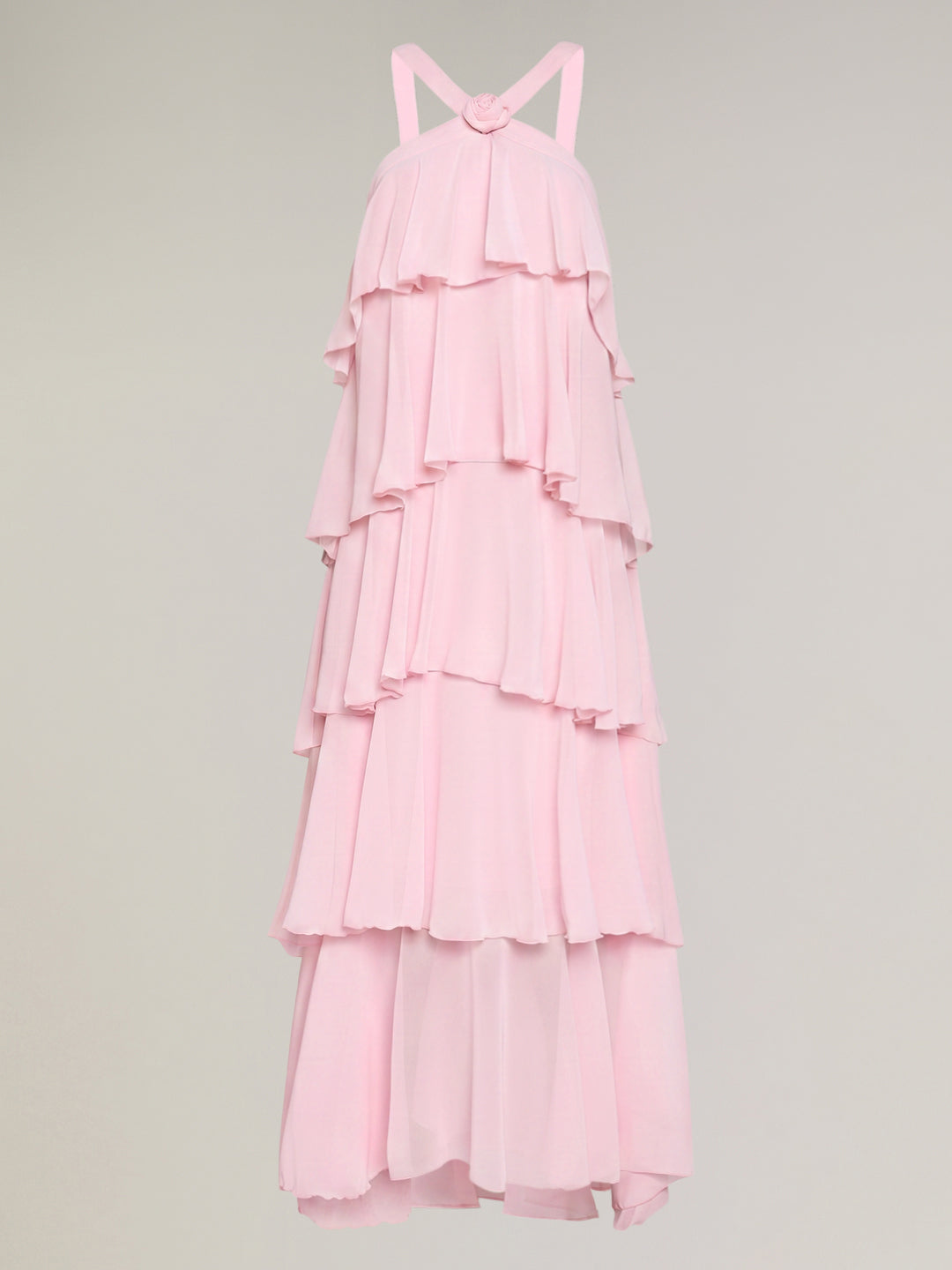 Pink Ruffle Maxi Dress