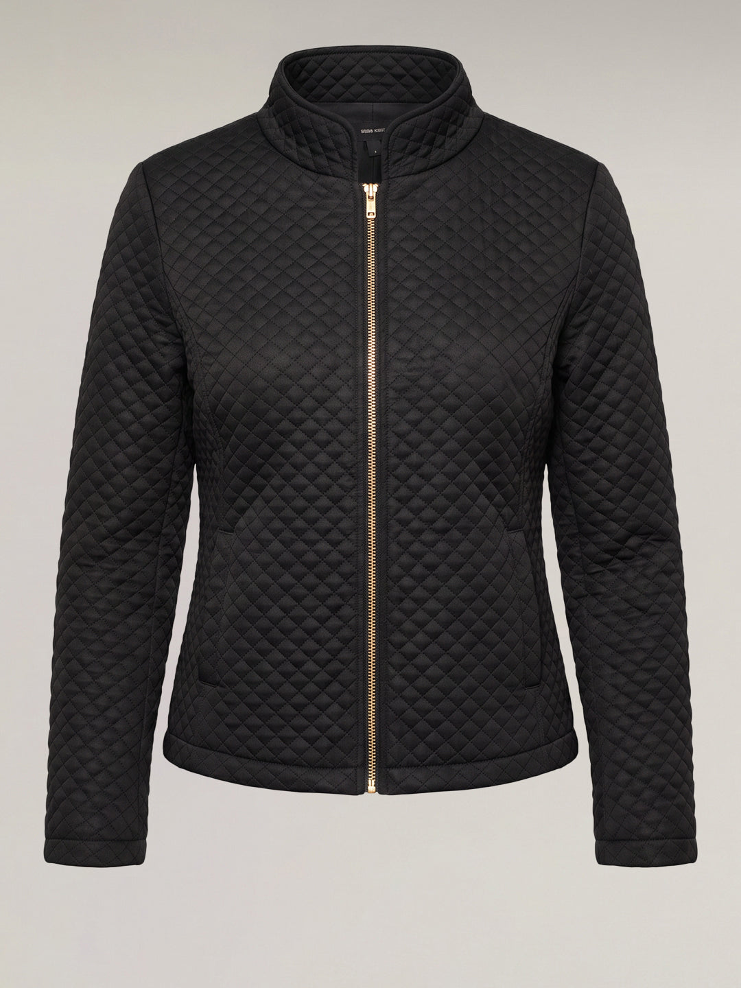 Black High Neck Quilted Jacket