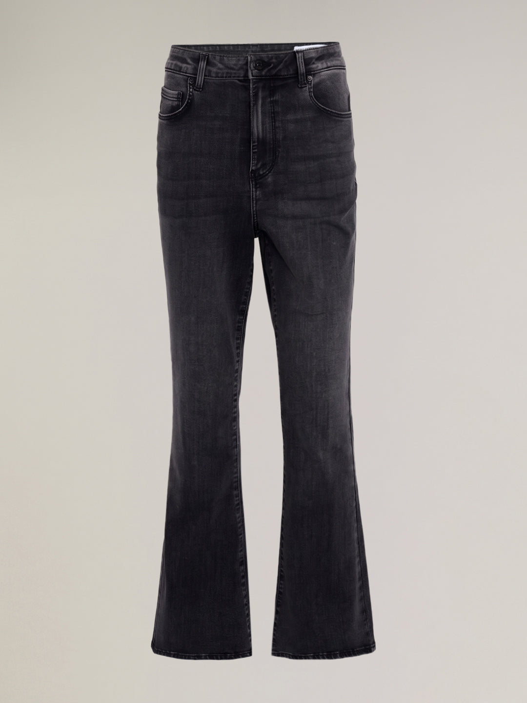 Grey High Rise Flared Jeans