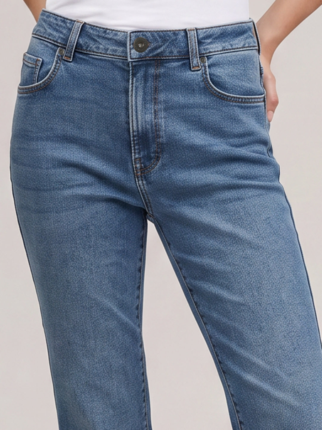 Blue High Rise Flared Jeans