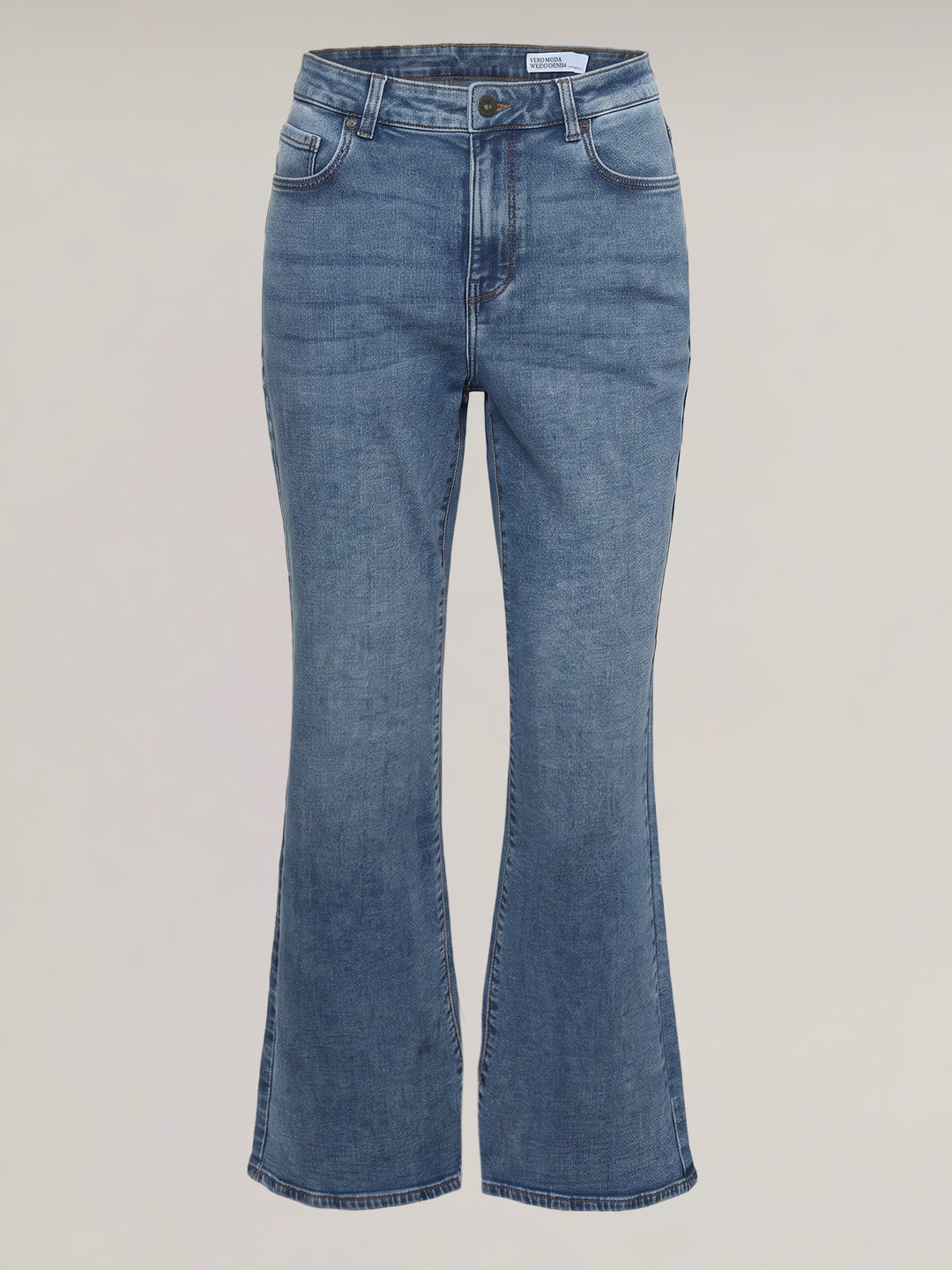 Blue High Rise Flared Jeans
