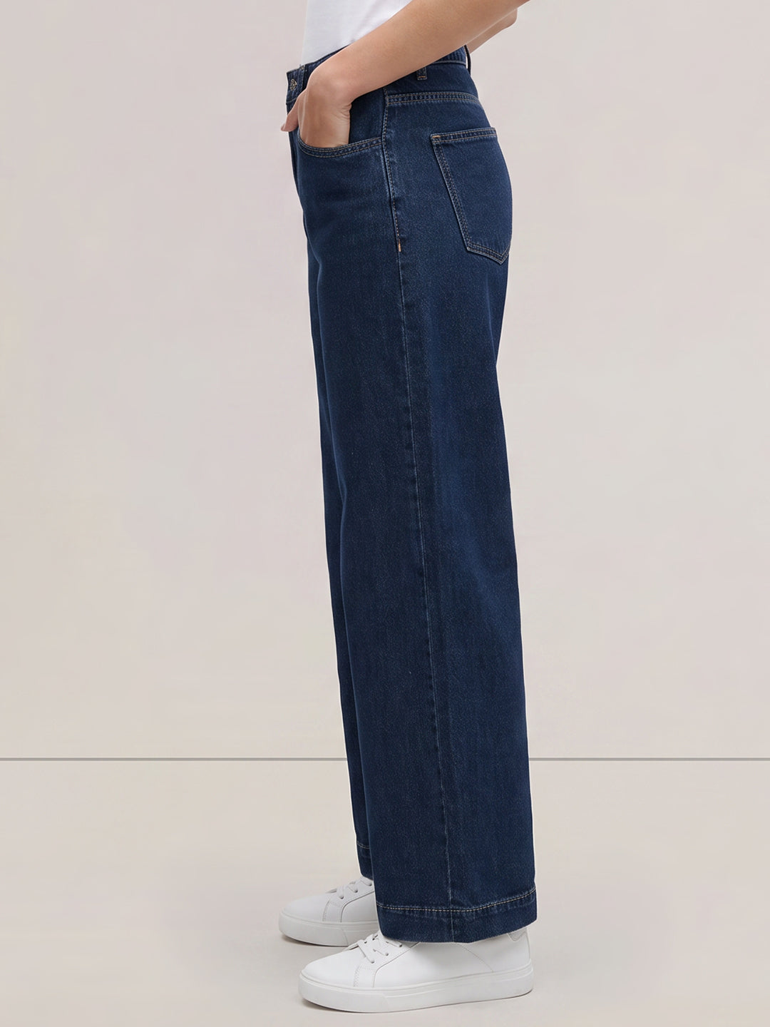 Dark Blue Wide Leg Jeans