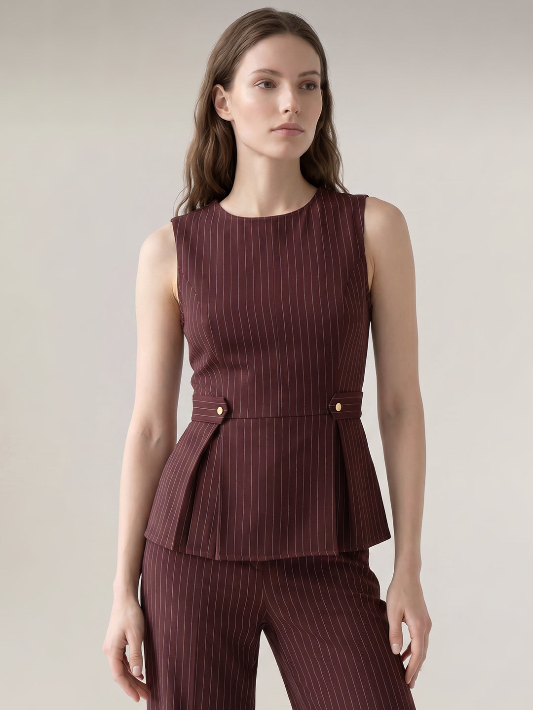 Pinstriped Tailored Top