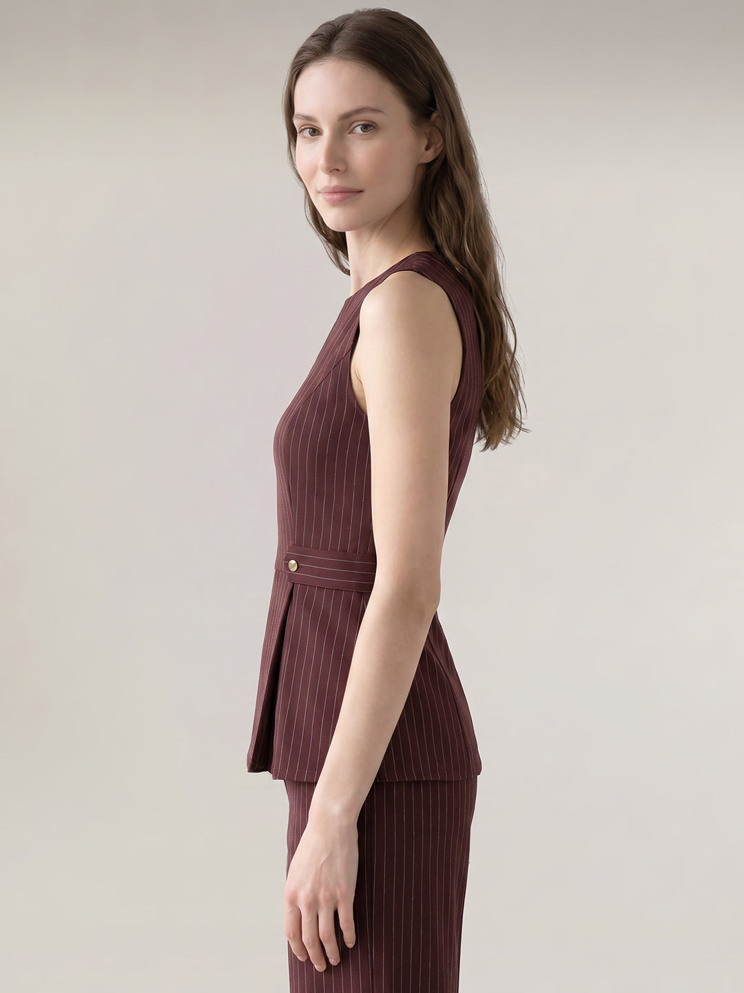 Pinstriped Tailored Top