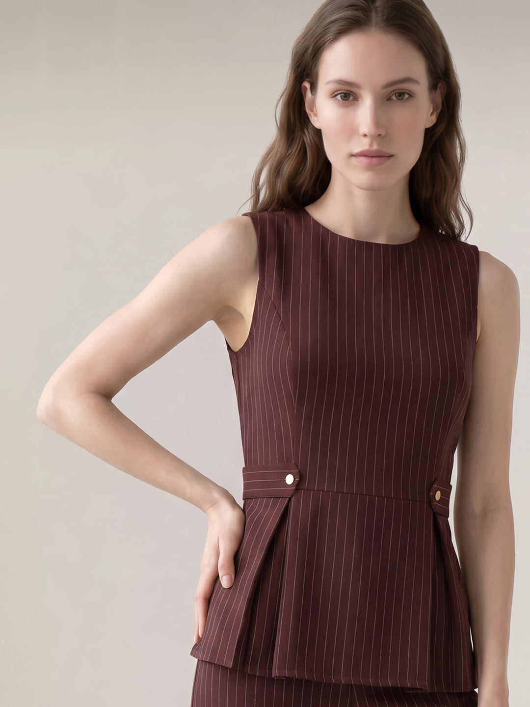 Pinstriped Tailored Top