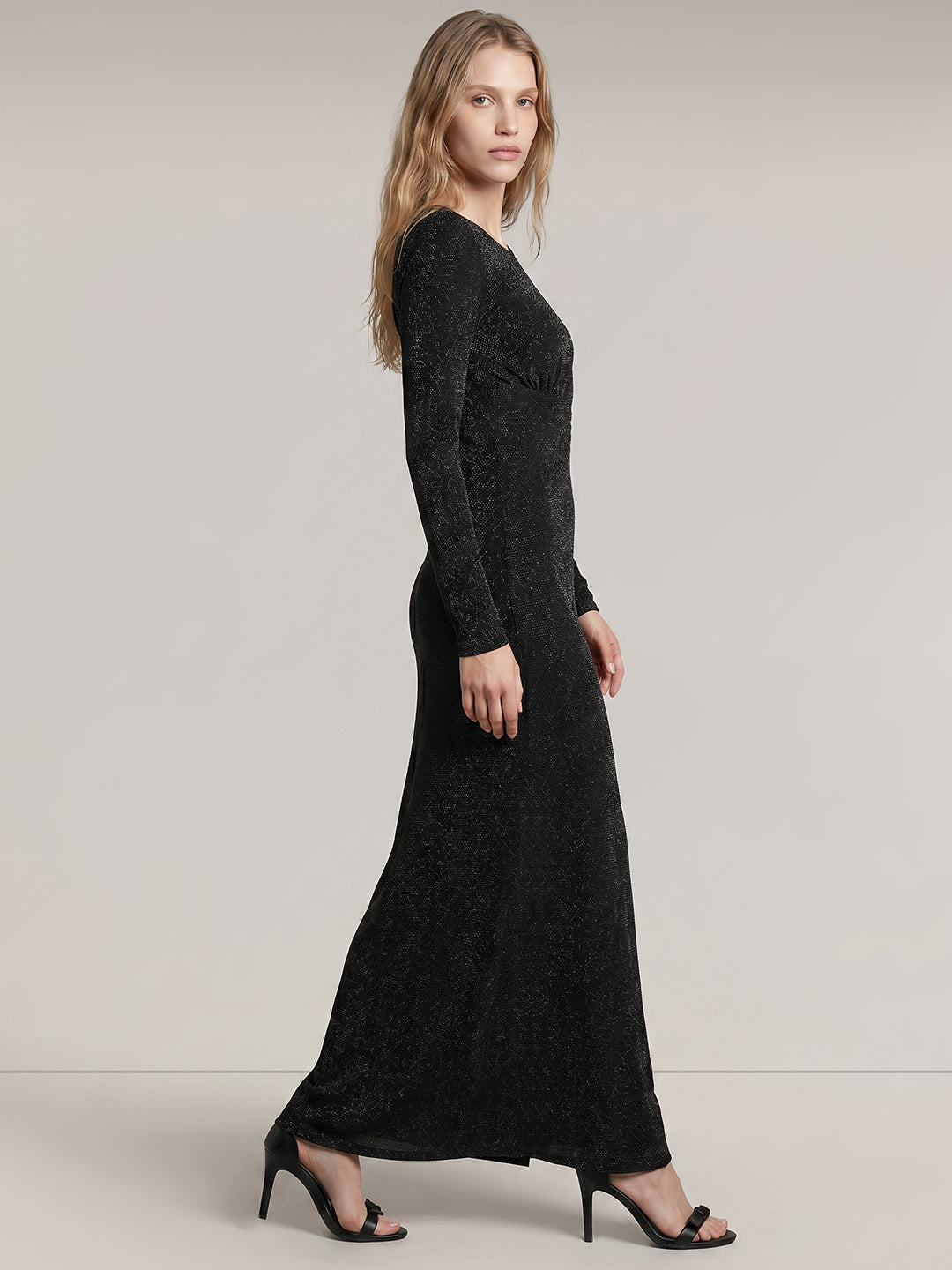 Black Shimmer Maxi Dress