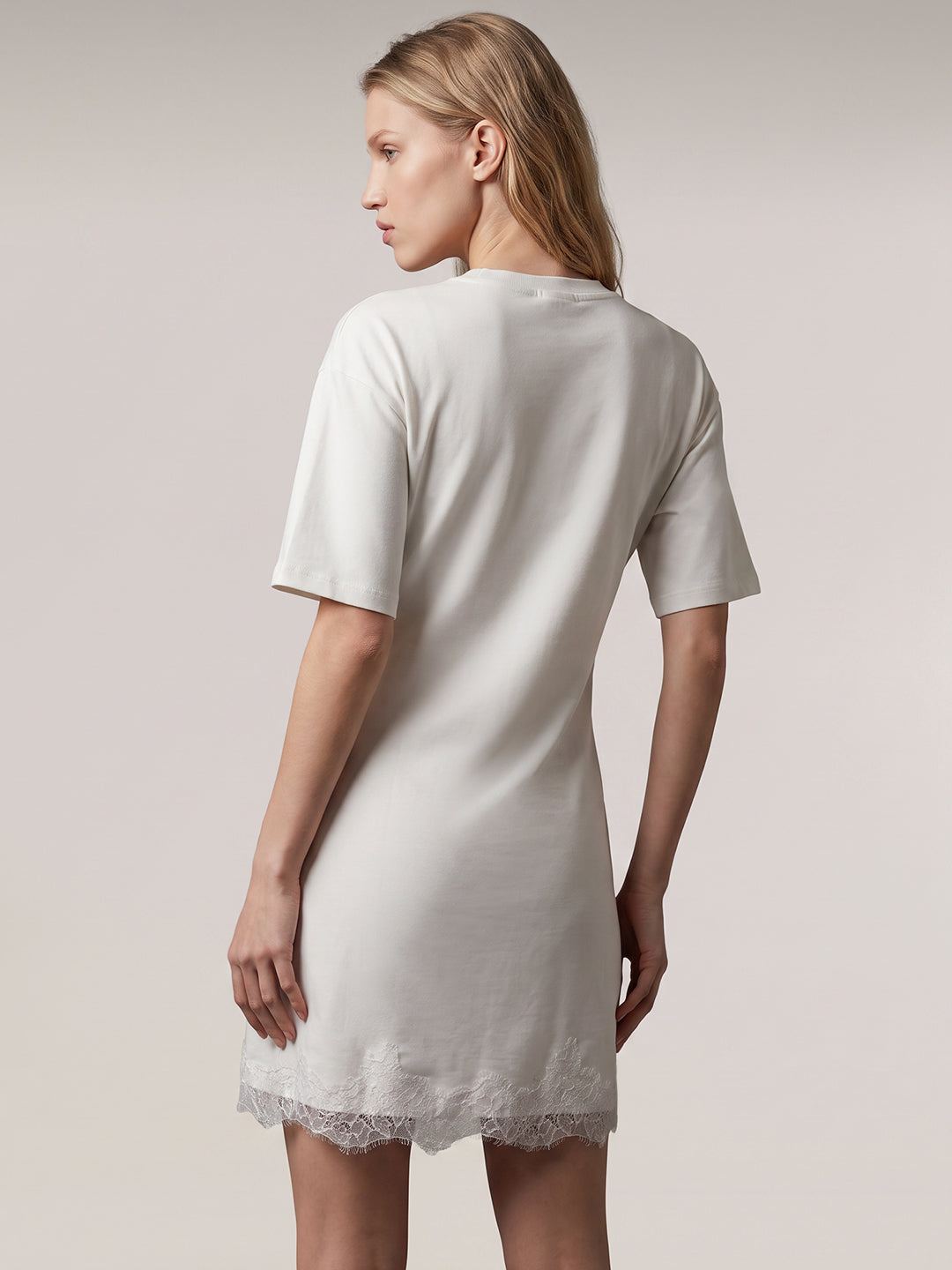 White Lace Hem Dress