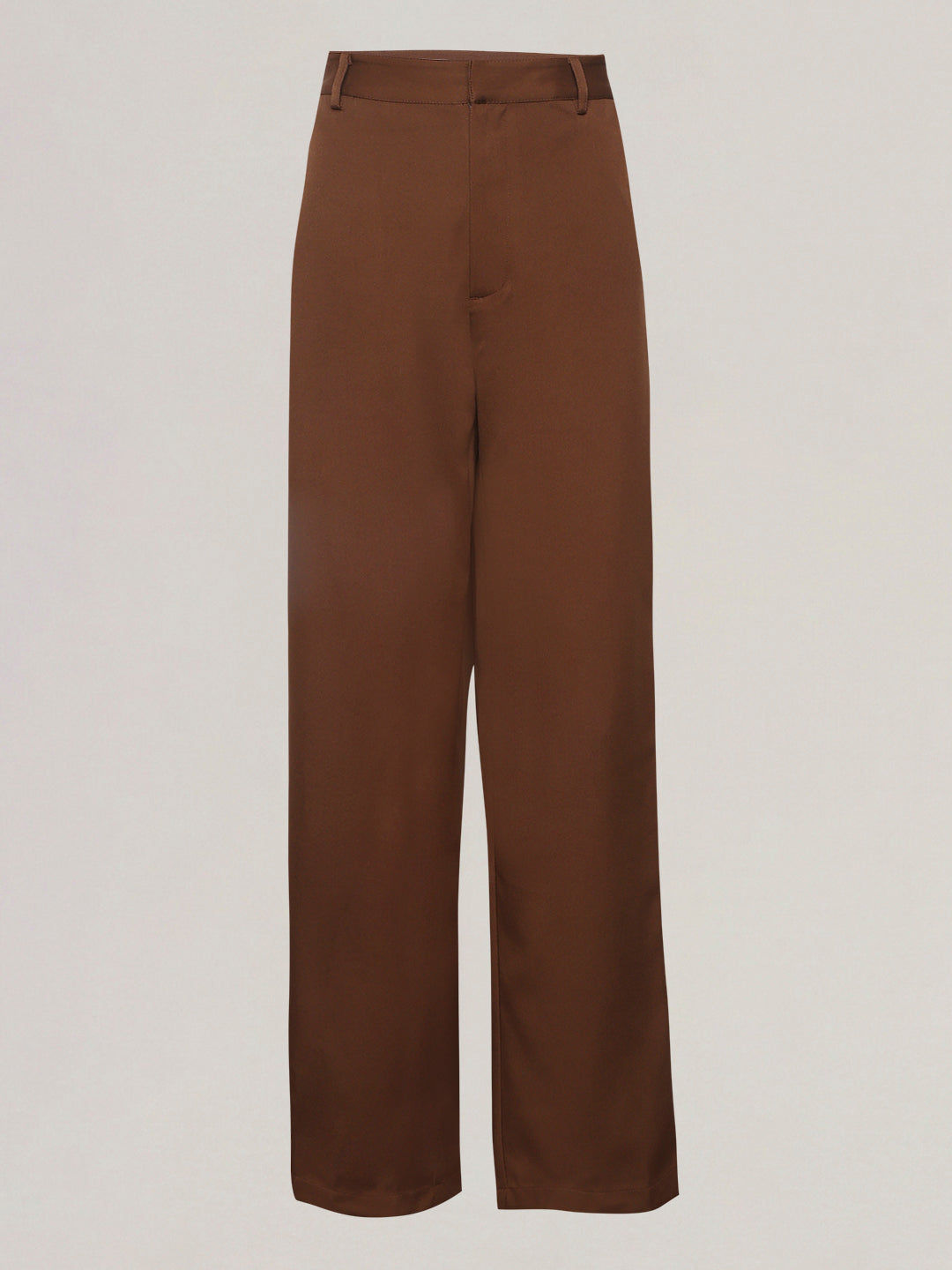Brown High Rise Wide Leg Pants