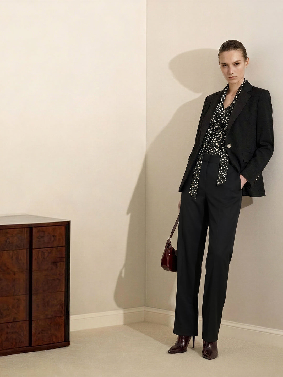 Black High Rise Wide Leg Pants