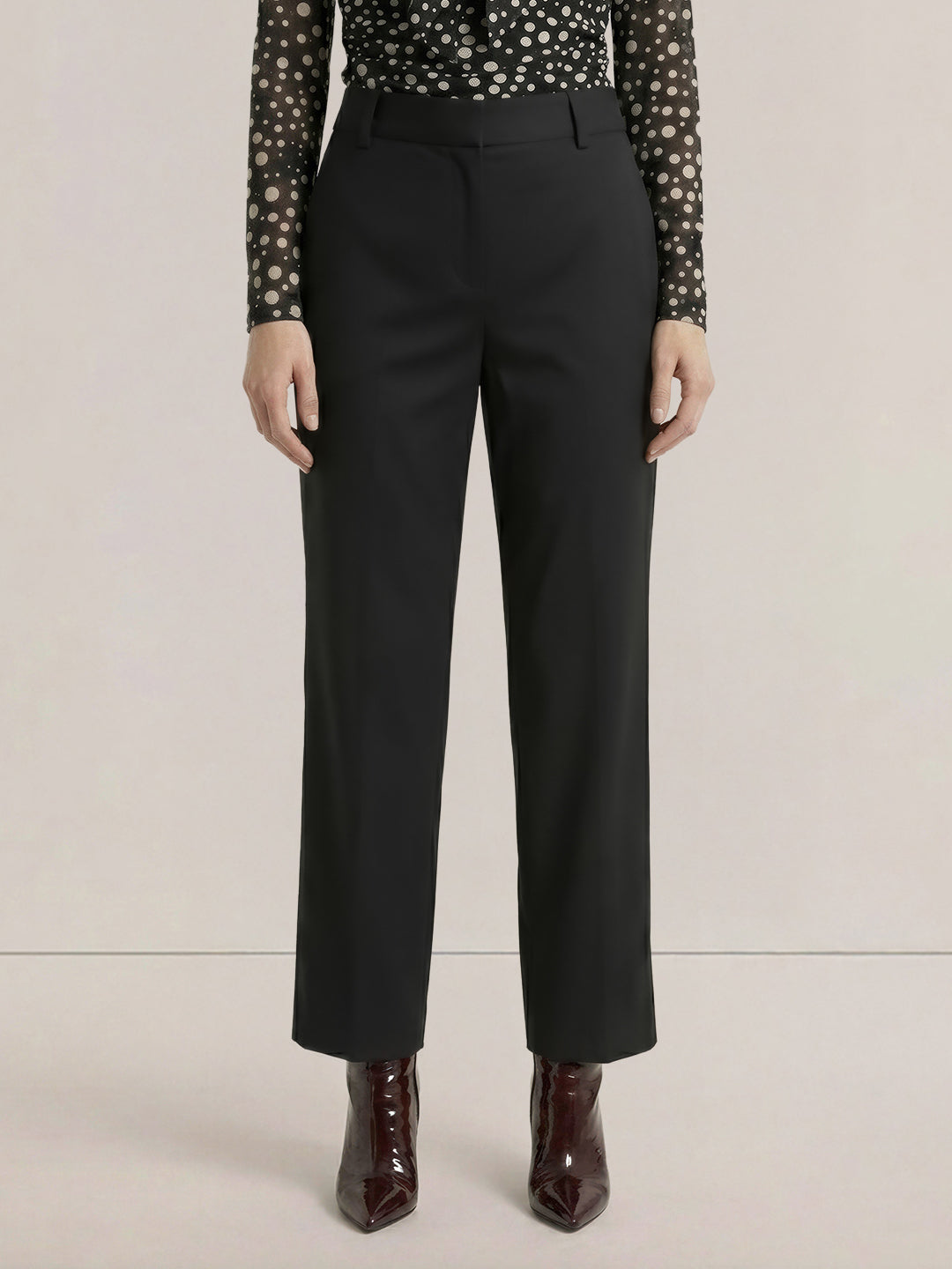 Black High Rise Wide Leg Pants