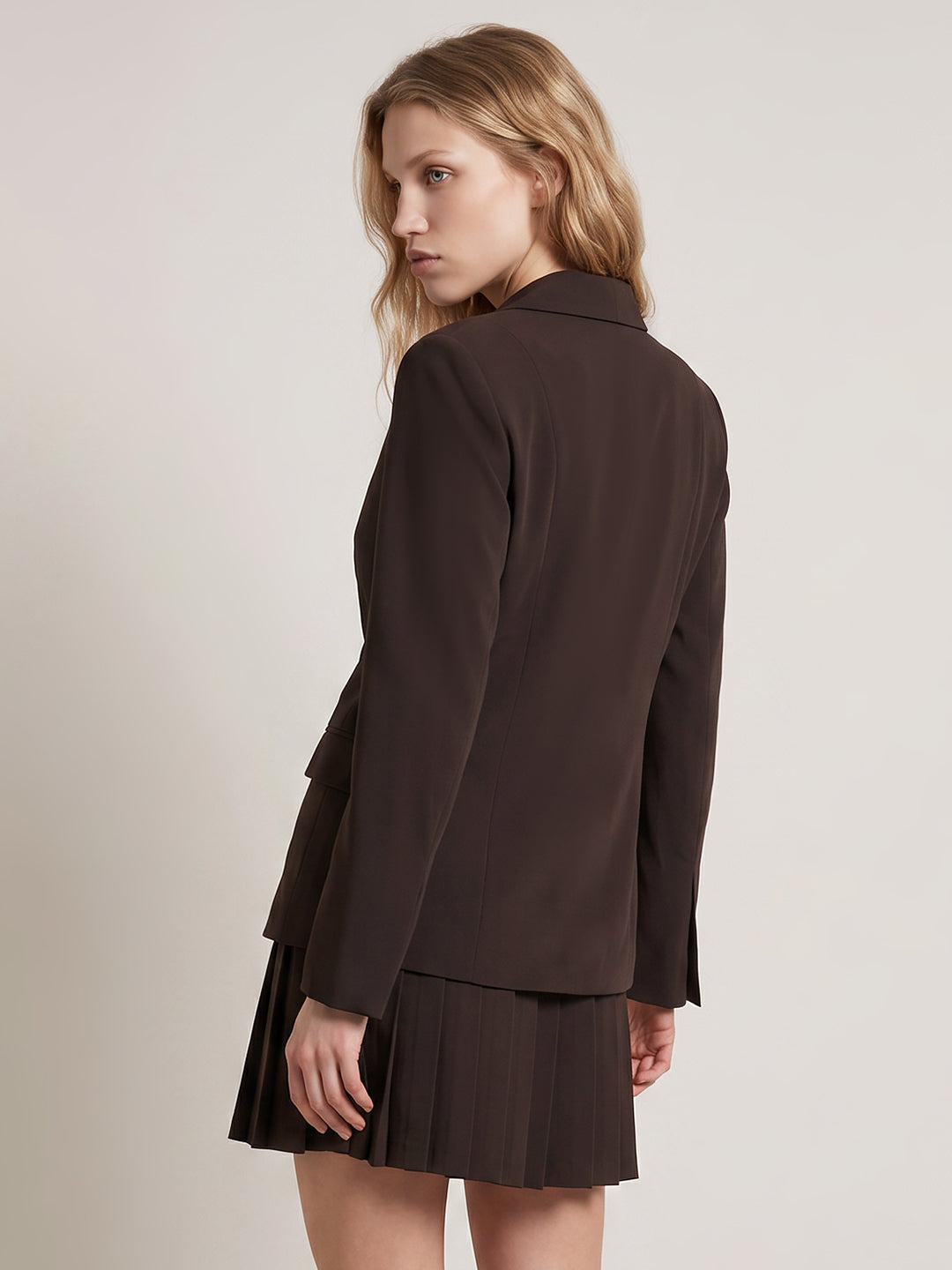 Dark Brown Mini Blazer Dress