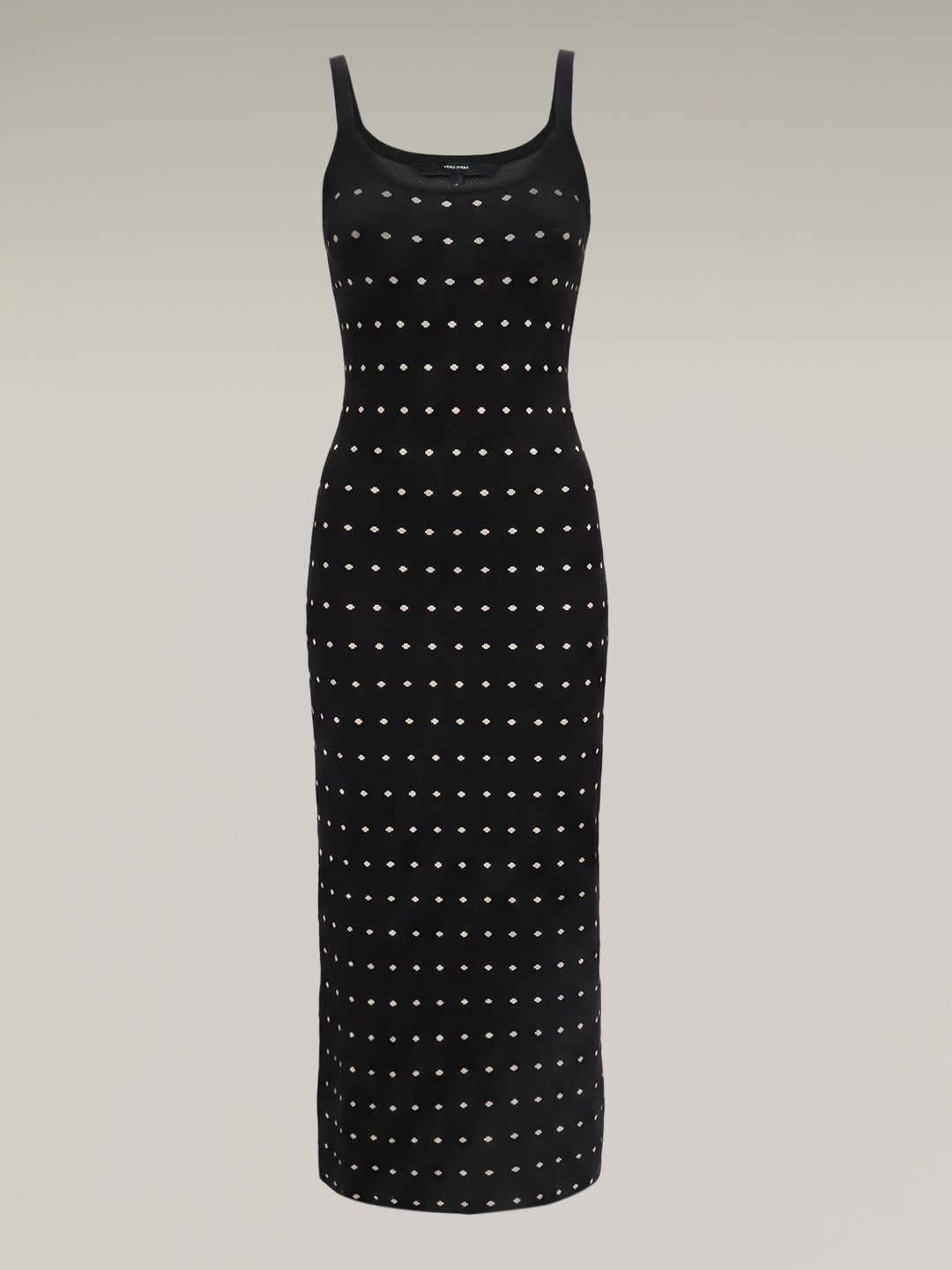 Black Printed Knit Midi Dress