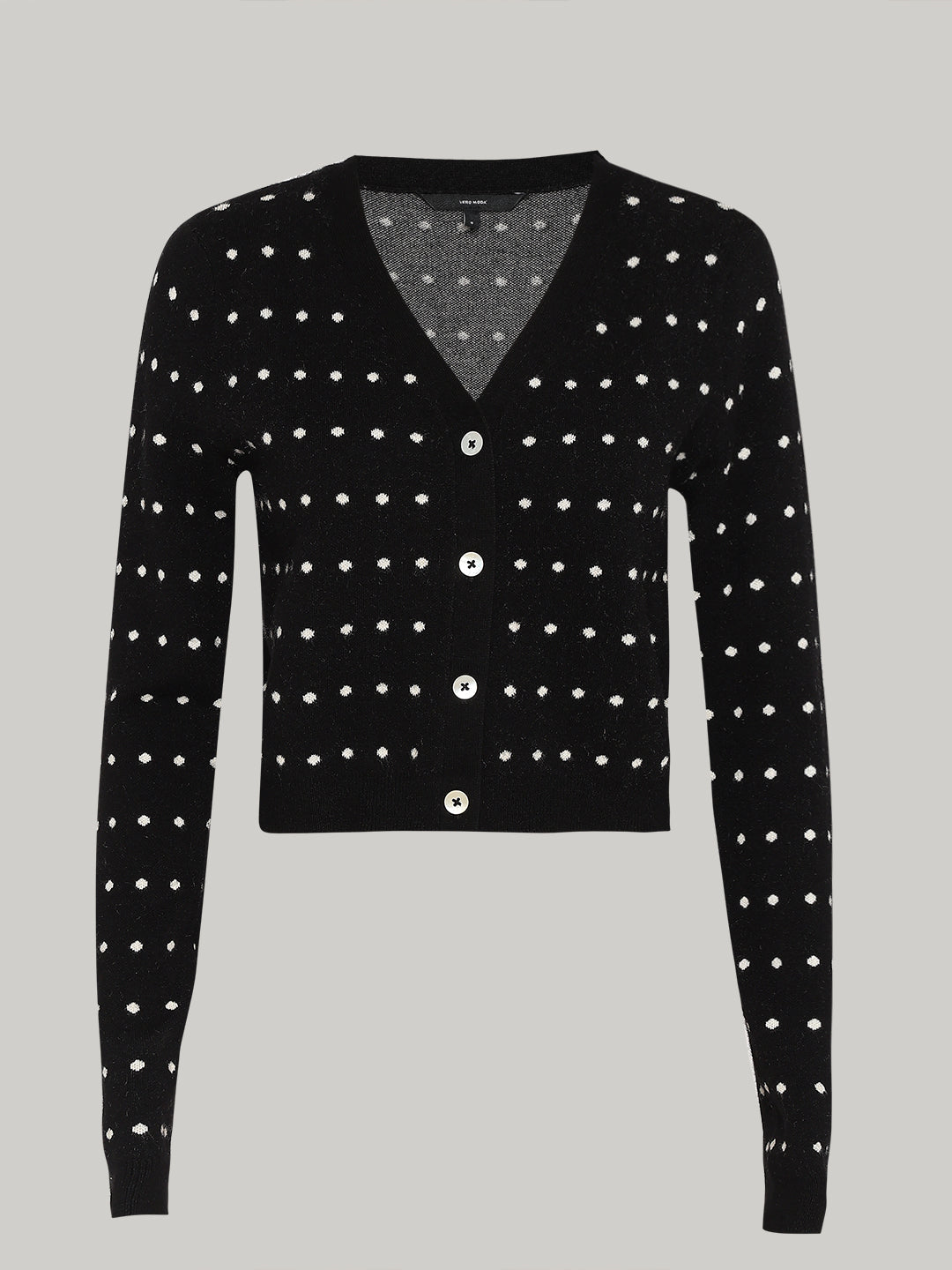 Black Printed Knit Cardigan
